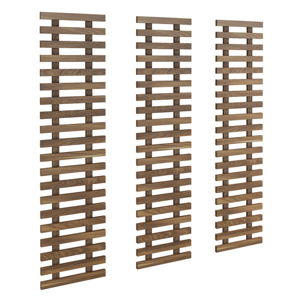 Blumentopf-Wandregalset Herwijnen 3er Set 100x24cm Dunkler Holzton [en.casa]