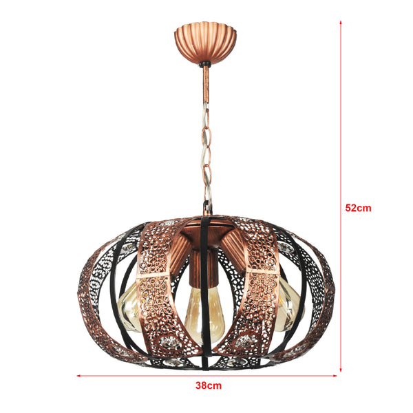 Hängeleuchte Harpenden 3 x E27 Kupferfarben [lux.pro]
