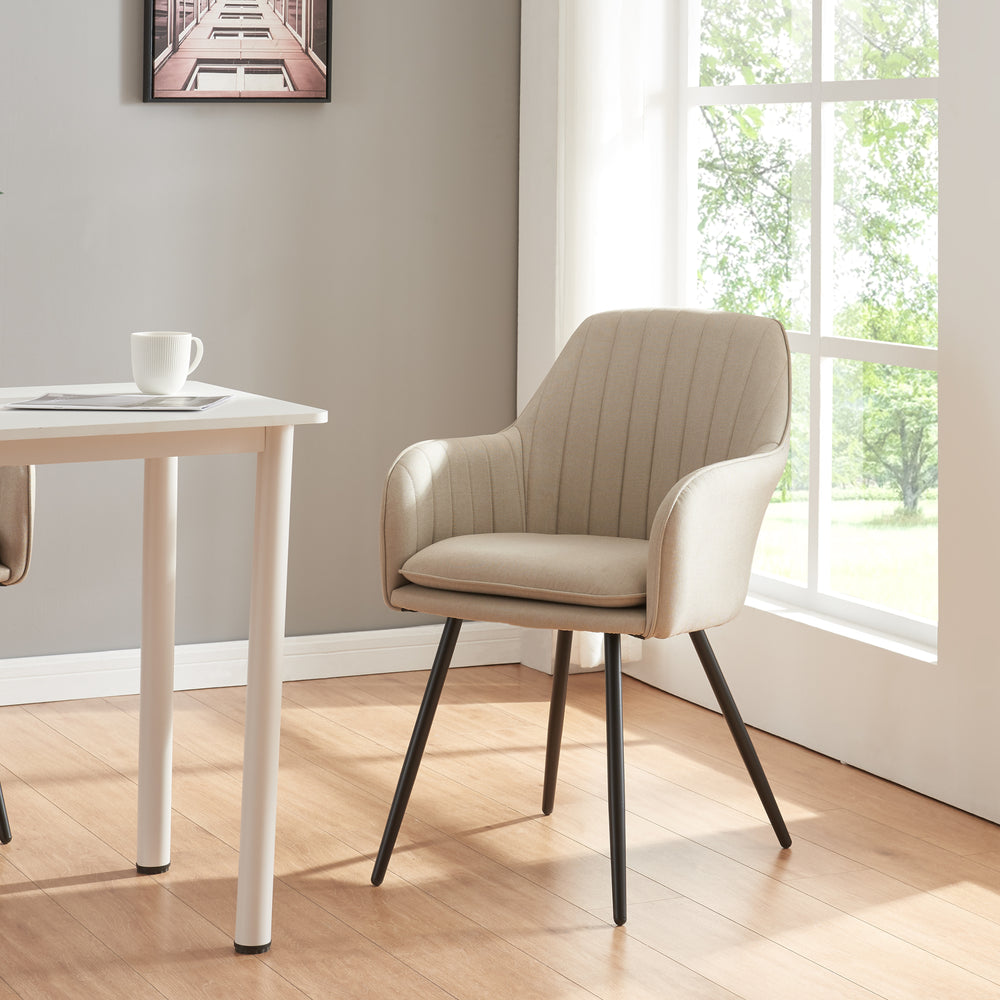 Esszimmerstuhl Kannonkoski im 2er Set Beige [en.casa] - premiumXL