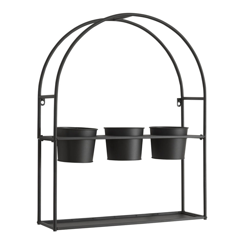 Pflanzregal Merikarvia mit 3 Töpfen Metall [en.casa] - premiumXL