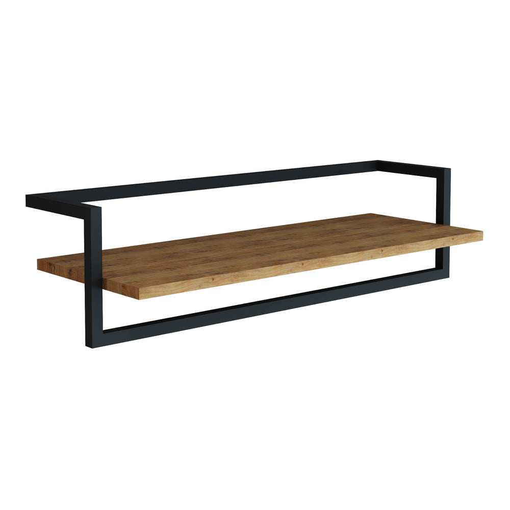 Wandgarderobe Evje 80x30x20cm Holzfarben/Schwarz [en.casa] - premiumXL