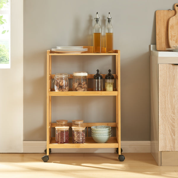 Servierwagen Huddinge 80x53x30 cm Bambus [en.casa]