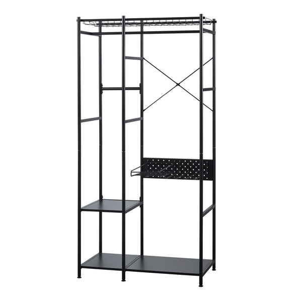 Garderobenständer Brønnøy 182x90x46cm Schwarz [en.casa]