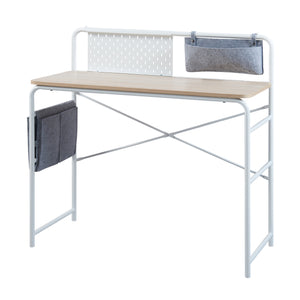 Schreibtisch Dyrøy 98x98x46cm Weiß/Eiche [en.casa]