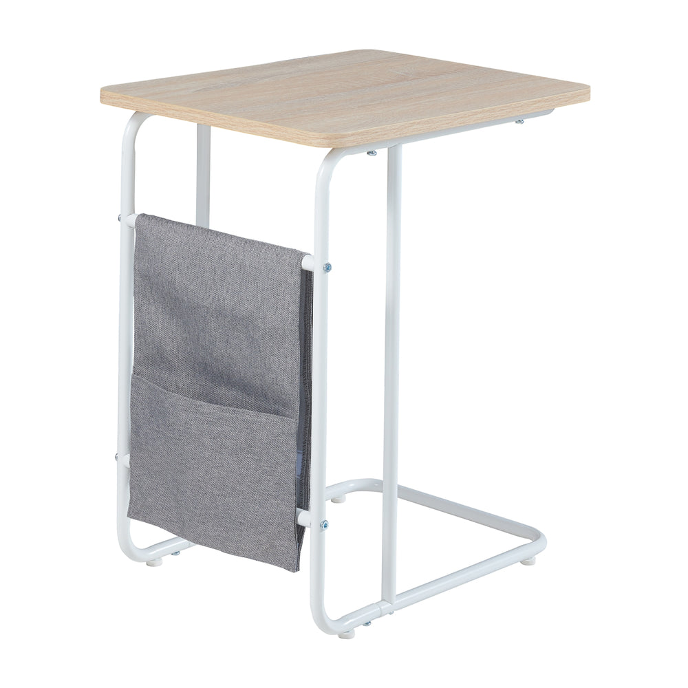 Laptoptisch Dyrøy 56x48x37cm Weiß/Eiche [en.casa] - premiumXL