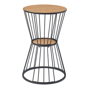 Beistelltisch Fossbergom Schwarz/Eiche-Optik [en.casa]