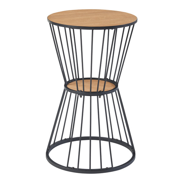 Beistelltisch Fossbergom Schwarz/Eiche-Optik [en.casa]