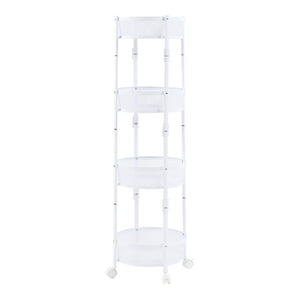 Rollwagen Sørreisa mit 4 Ebenen 123xØ37,5cm Weiß [en.casa]