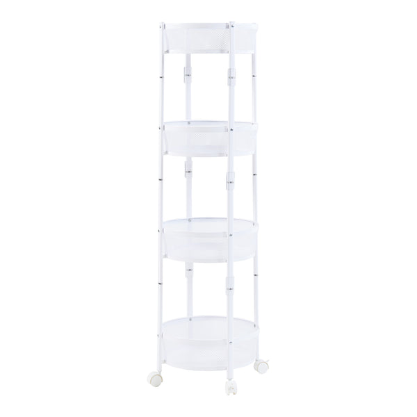 Rollwagen Sørreisa mit 4 Ebenen 123xØ37,5cm Weiß [en.casa]