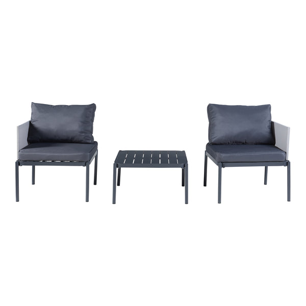 Gartenmöbelset Accettura 3-tlg. Aluminium Grau [casa.pro]