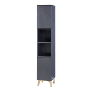 Hochschrank Overath 160x30x30cm Grau [en.casa]