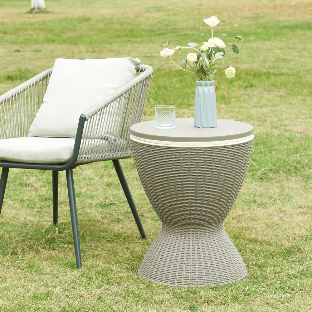 Kühltisch Atessa 58x49 cm Rattanoptik [casa.pro]