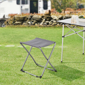 2-in-1 Campinghocker und -Tisch Barete 47x47x37 cm Grau [en.casa]