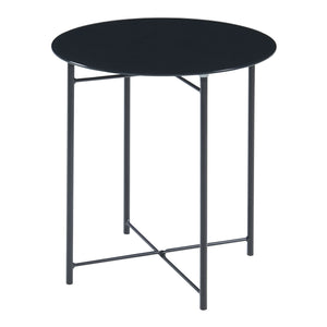 Beistelltisch Ödeshög mit Glasplatte 45xØ42cm Schwarz [en.casa]