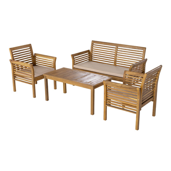 Gartenmöbelset Candela 4-tlg. Akazienholz Holzfarben [casa.pro]