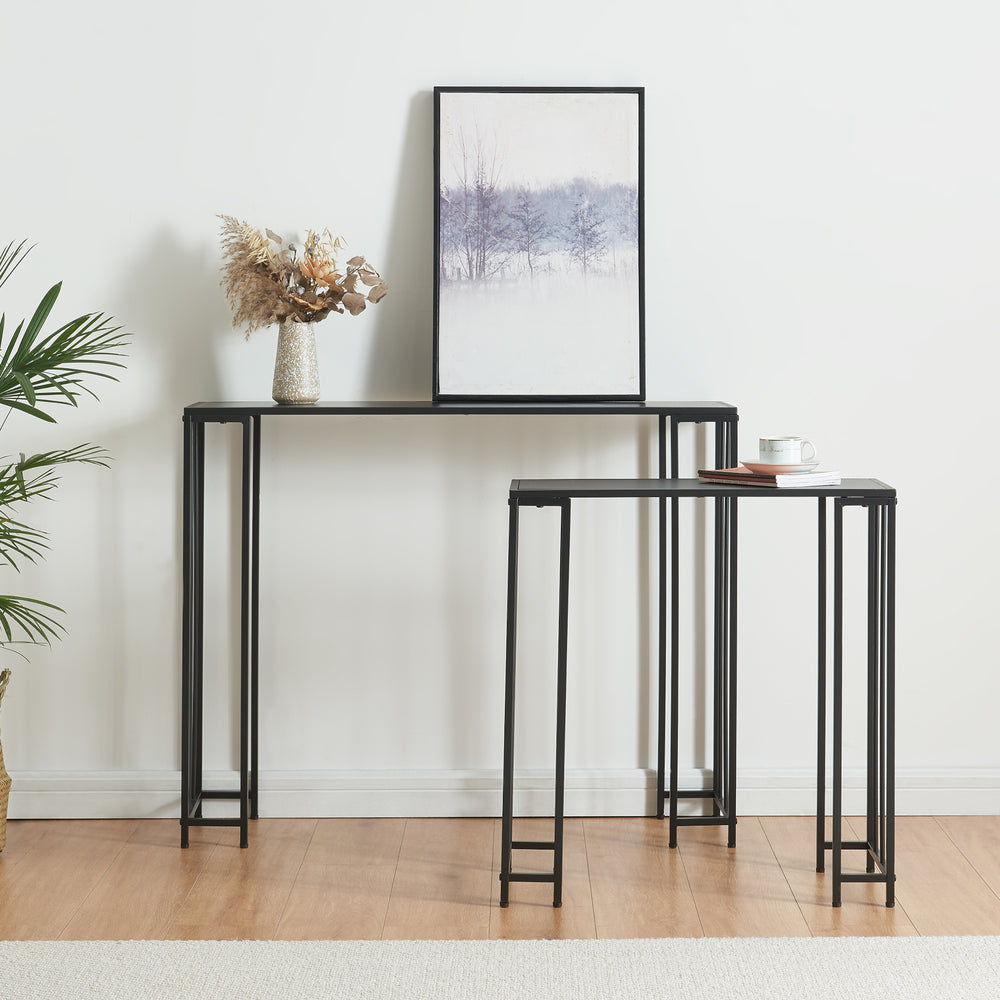 Konsolentisch Ørsta 2er Set Schwarz [en.casa] - premiumXL