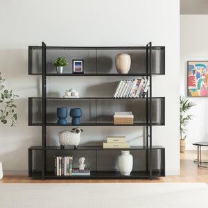 Standregal Randaberg 180x180x33 cm Schwarz [en.casa]