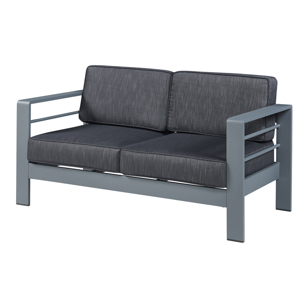 2 - Sitzer Outdoor - Sofa Avise Aluminium Dunkelgrau [casa.pro] - premiumXL