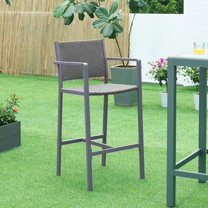 Outdoor-Barstuhl 2er Set Avise Aluminium Dunkelgrau [casa.pro]
