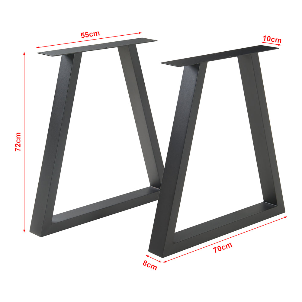 Tischgestell 2er Set Lyngby 72x55/70cm Schwarz [en.casa] - premiumXL