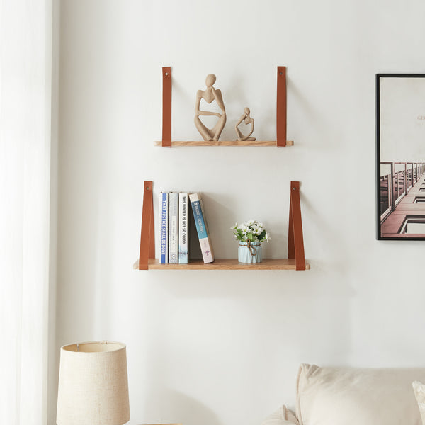 Wandregalset Utsira 48/60 x 20 x 30 cm 2-tlg. Eicheoptik/Braun [en.casa]