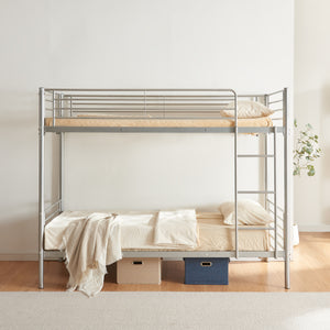 Metall-Etagenbett Soppsar 208,5x97x165 cm Silber [en.casa]
