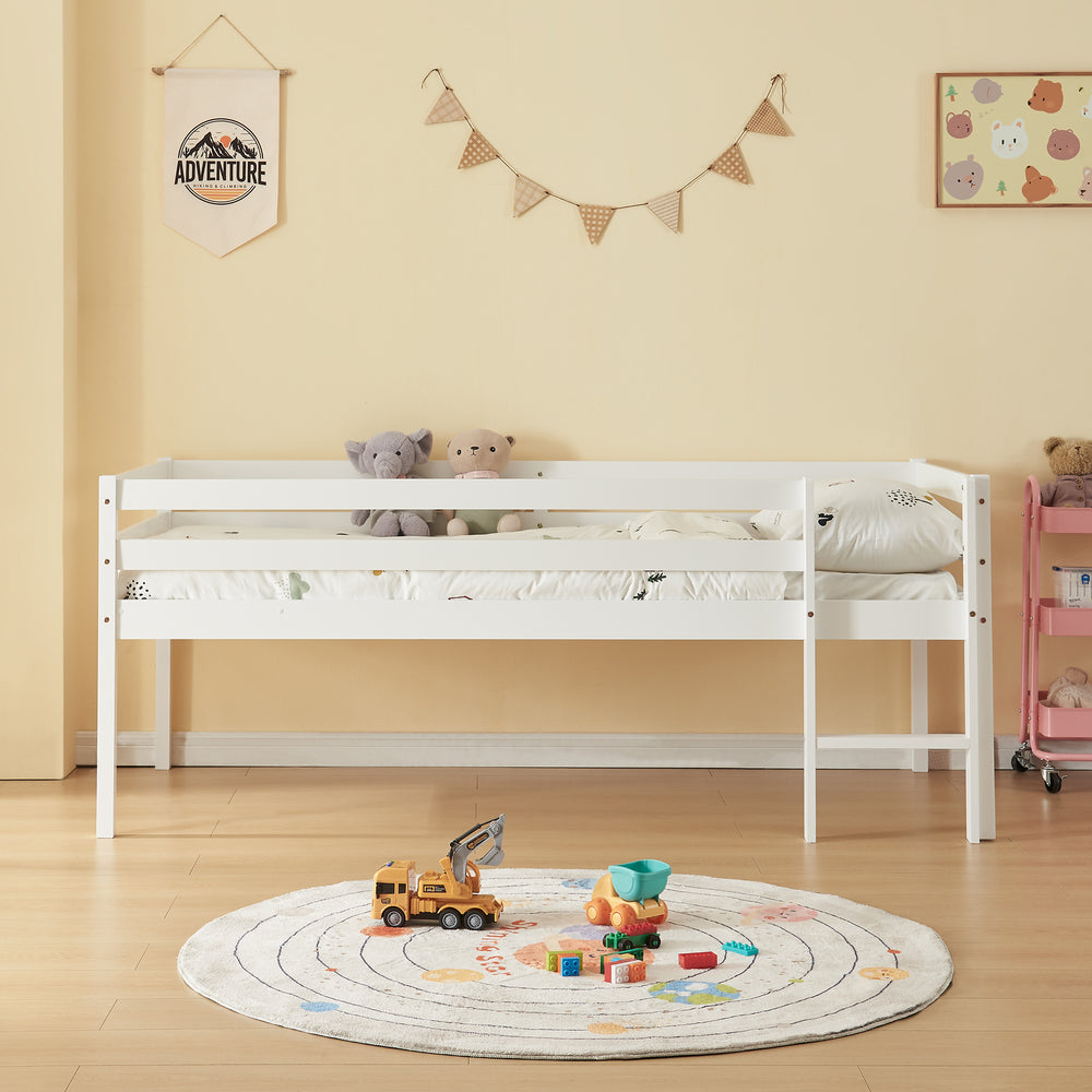 Kinderbett Siikalatva mit Matratze 90x200cm Weiß [en.casa]