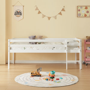Kinderbett Siikalatva mit Matratze 90x200cm Weiß [en.casa]