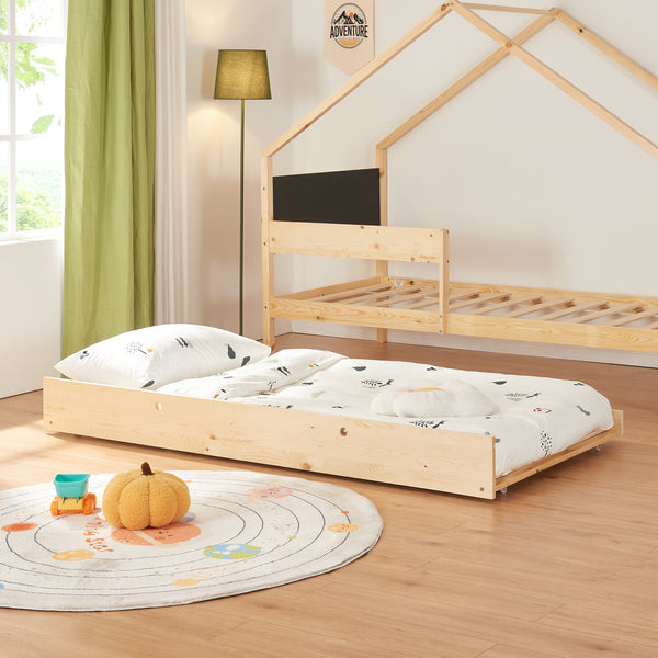 Hausbett Sodankylä mit Ausziehbett mit Matratze 90x200cm [en.casa]