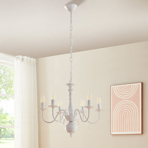 Kronleuchter Berkeley Metall Vintage-Weiß [lux.pro]