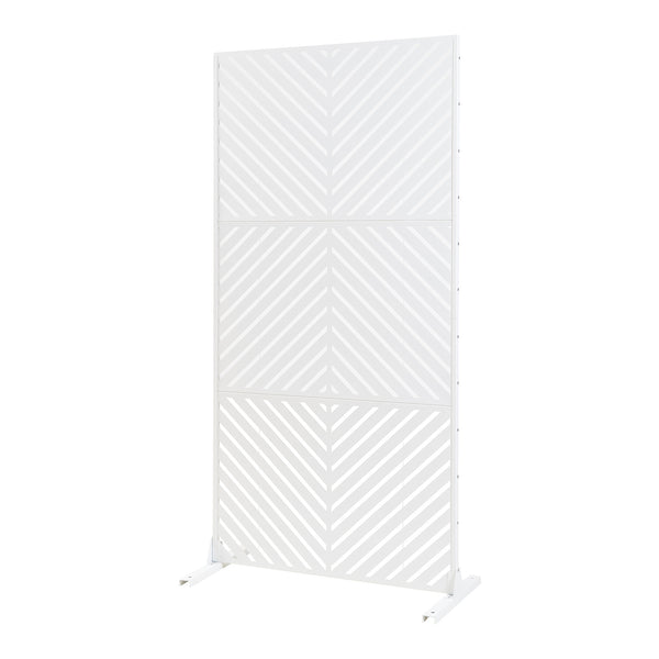 Indoor Trennwand Kekan Stahl 200x100x50 cm Weiß [casa.pro]