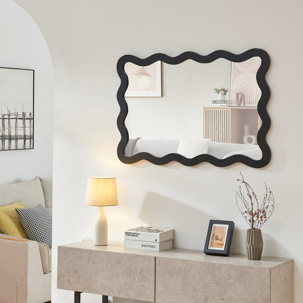 Wandspiegel Koster 90x60 cm Schwarz [en.casa] - premiumXL