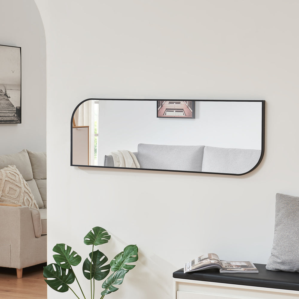 Wandspiegel Tarvindak 120x40 cm Schwarz [en.casa] - premiumXL