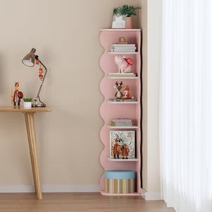 Kinder-Eckregal Vestnes 108x27x27 cm Cotton Candy/Weiß [en.casa]
