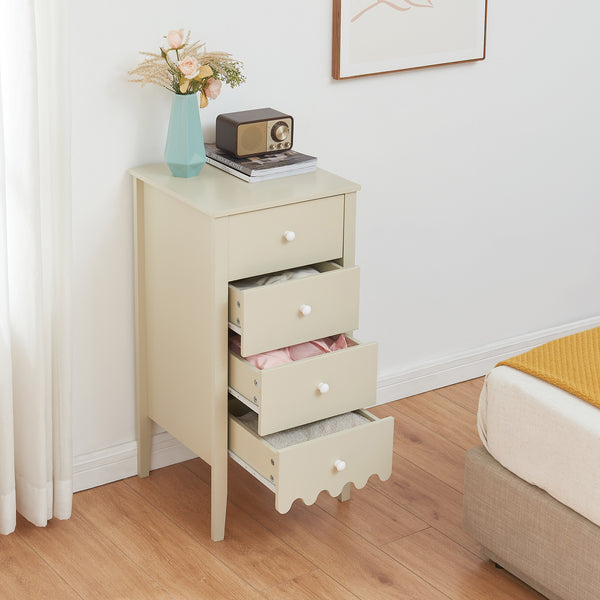 Kommode Luspoo mit 4 Schubladen 82x40x40 cm Cremeweiß [en.casa]