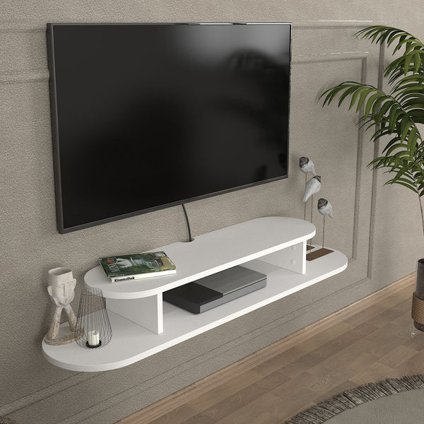 TV-Lowboard hängend Targema 120x30x16 cm Weiß [en.casa]