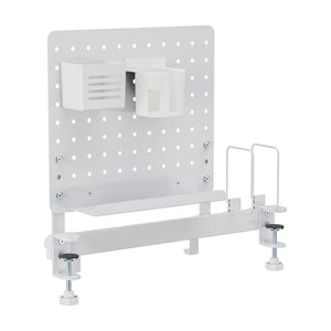 Schreibtisch-Organizer Sauda zum Anklemmen 50x50 cm Stahl Weiß [en.casa]