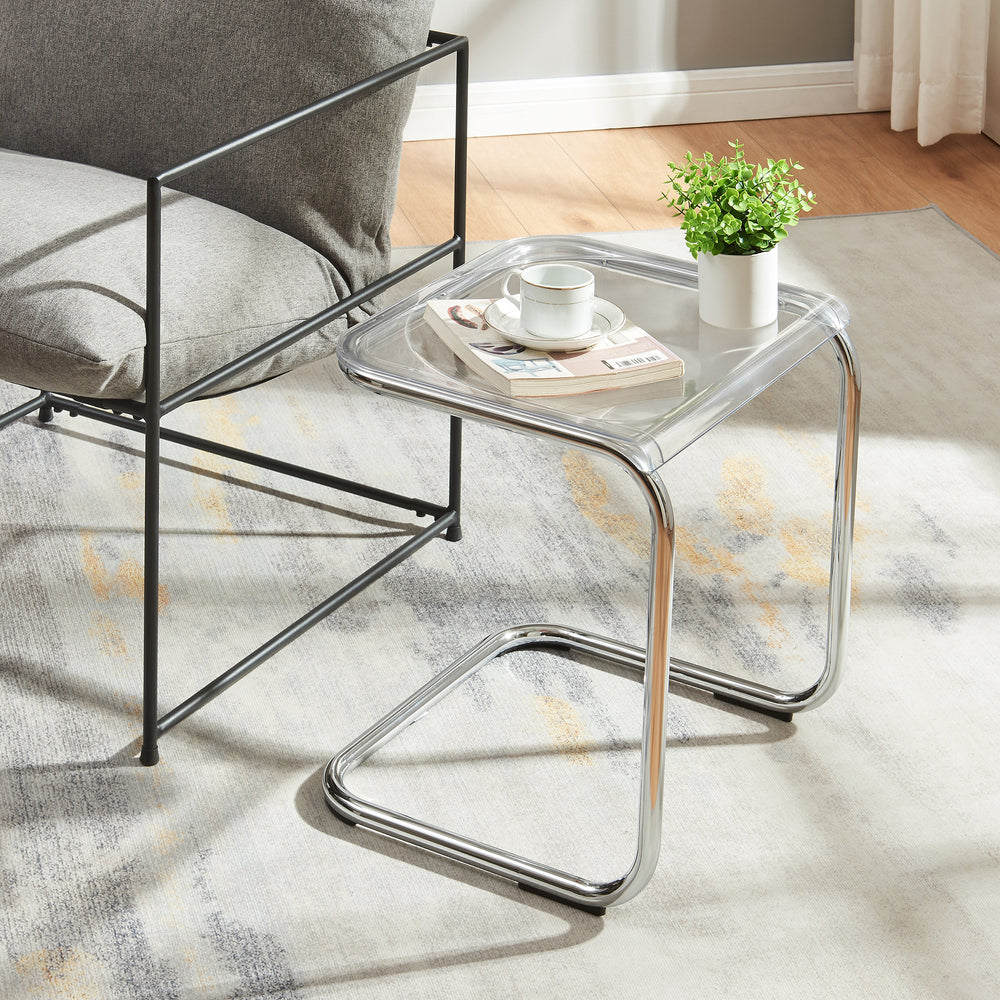 Beistelltisch Brosa 44x37x48 cm Transparent [en.casa] - premiumXL