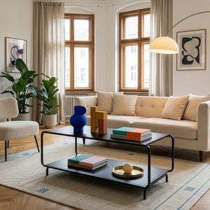 Couchtisch Færder 115x50x45 cm Stahl Schwarz [en.casa]