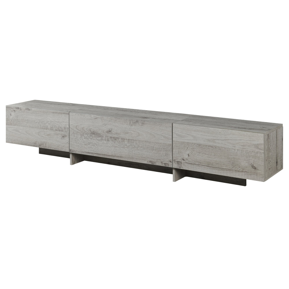 Fernsehschrank Kapipimso mit 3 Klappen 194x31x37 cm Eicheoptik, grau [en.casa]