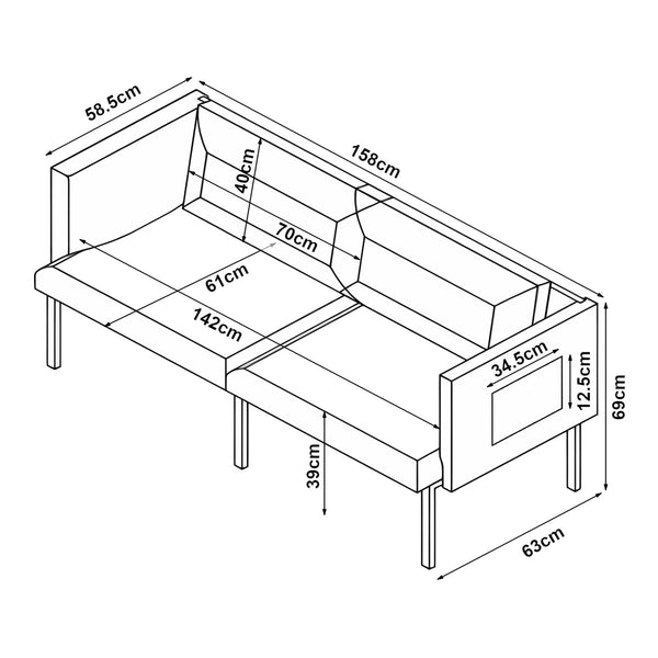 2-Sitzer-Sofa Kamar [en.casa]