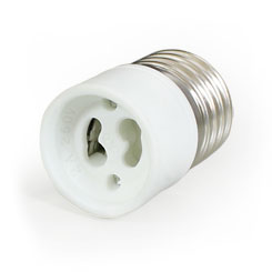 1 Stück Adapter E27 - GU10 Lampenfassung Konverter Sockel Lampensockel Fassung [in.tec]