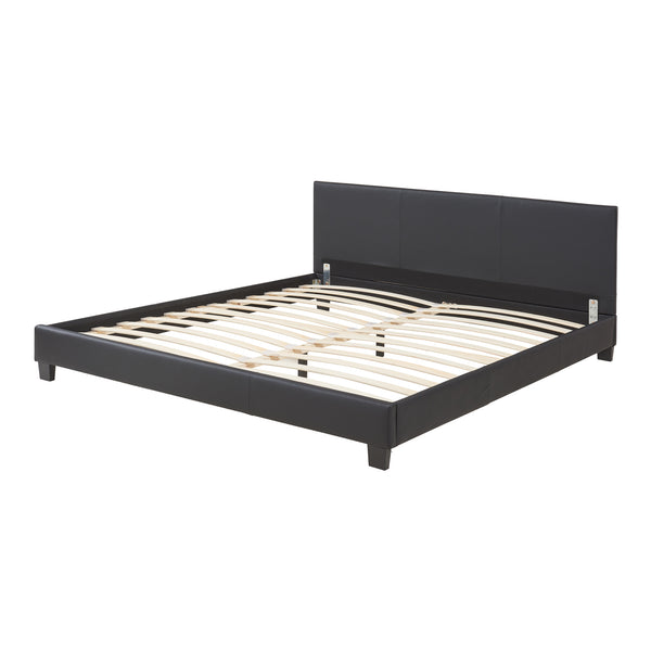 Kunstlederbett Albacete 160x200cm Schwarz Corium