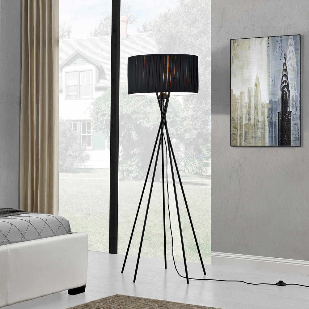 Stehleuchte Black Mikado 1x E27 48x155 cm Schwarz lux.pro - premiumXL