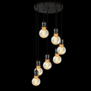 Hängeleuchte 7-flam. Deckenleuchte Hängelampe Retro Pendelleuchte Glas [Lux.Pro]