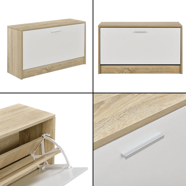 Schuhschrank Artern mit Garderobe und Spiegel en.casa