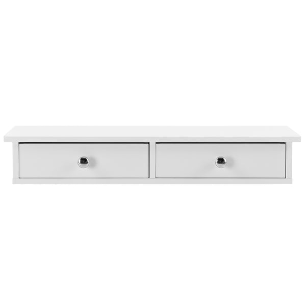 Wandregal Geeste 60x15x10 cm mit 2 Schubladen Weiß [en.casa]