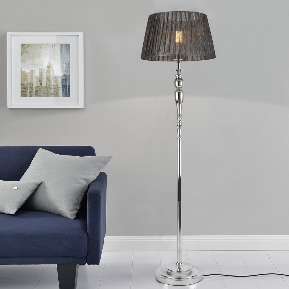 Stehleuchte Lingen 151 cm E27 60W Metall Chrom/Grau lux.pro - premiumXL