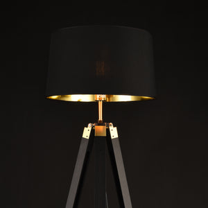 Stehleuchte Karlsbad 145 cm Schwarz Messingfarben lux.pro