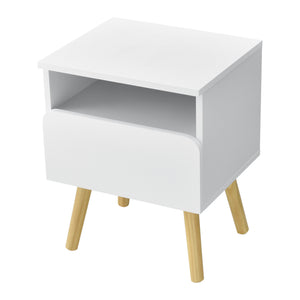 Nachttisch Dargaville 50x40x34 cm Weiß en.casa